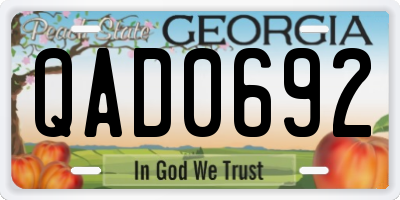 GA license plate QAD0692