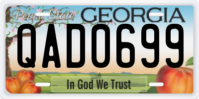 GA license plate QAD0699