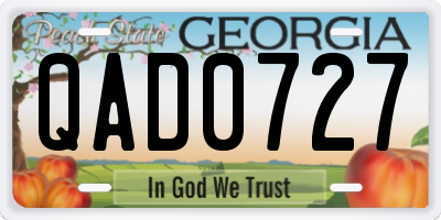 GA license plate QAD0727
