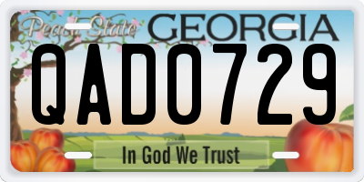 GA license plate QAD0729