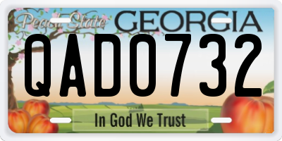 GA license plate QAD0732