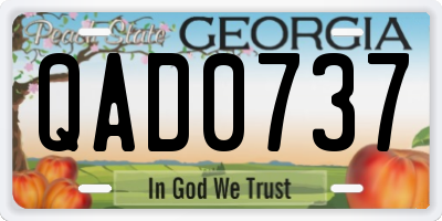 GA license plate QAD0737
