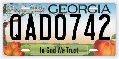 GA license plate QAD0742