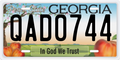 GA license plate QAD0744