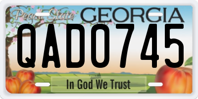 GA license plate QAD0745