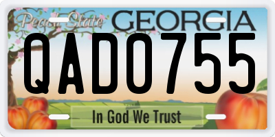 GA license plate QAD0755