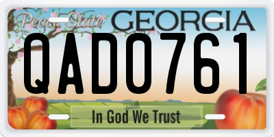GA license plate QAD0761