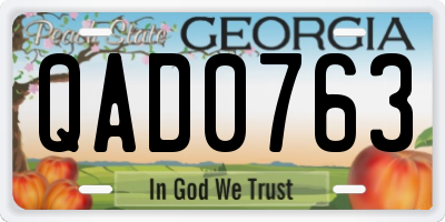 GA license plate QAD0763