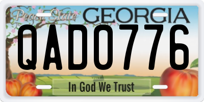 GA license plate QAD0776