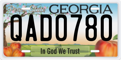 GA license plate QAD0780