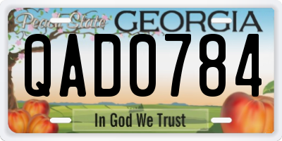 GA license plate QAD0784