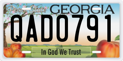 GA license plate QAD0791