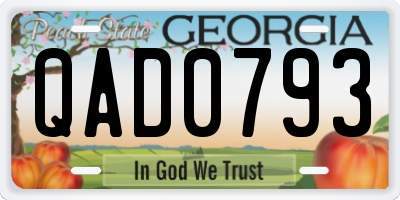 GA license plate QAD0793
