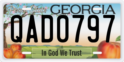 GA license plate QAD0797