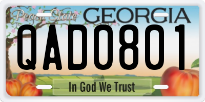 GA license plate QAD0801