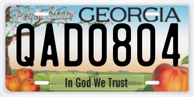 GA license plate QAD0804