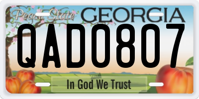 GA license plate QAD0807