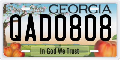 GA license plate QAD0808