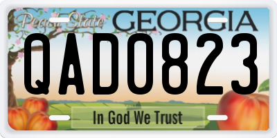 GA license plate QAD0823
