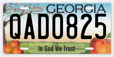 GA license plate QAD0825