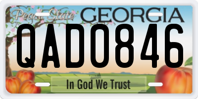 GA license plate QAD0846