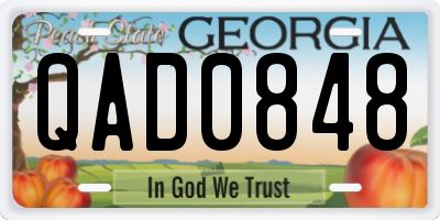 GA license plate QAD0848