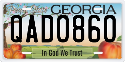 GA license plate QAD0860