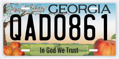 GA license plate QAD0861