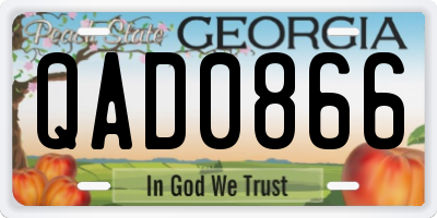 GA license plate QAD0866