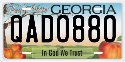 GA license plate QAD0880