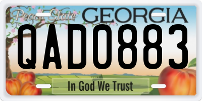 GA license plate QAD0883