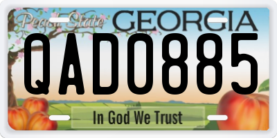 GA license plate QAD0885
