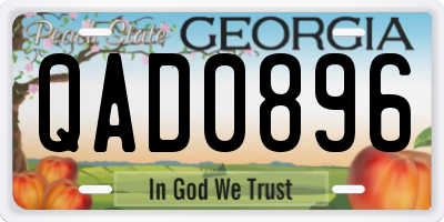 GA license plate QAD0896