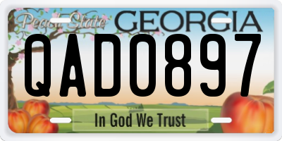 GA license plate QAD0897