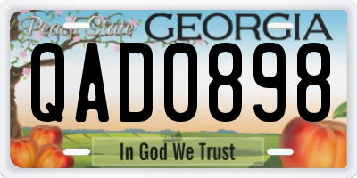 GA license plate QAD0898