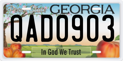 GA license plate QAD0903