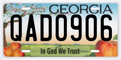 GA license plate QAD0906