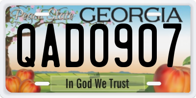 GA license plate QAD0907