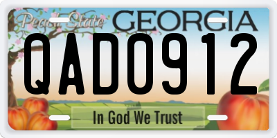 GA license plate QAD0912