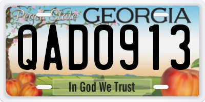 GA license plate QAD0913