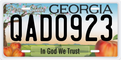 GA license plate QAD0923