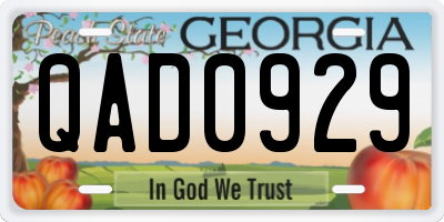 GA license plate QAD0929