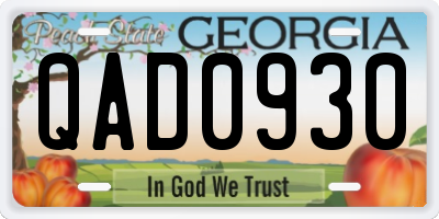 GA license plate QAD0930
