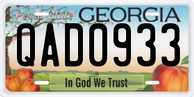 GA license plate QAD0933