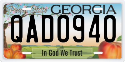 GA license plate QAD0940
