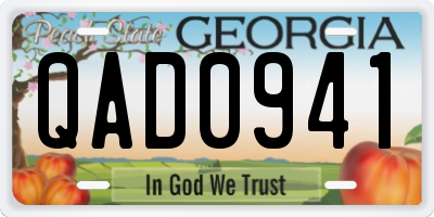 GA license plate QAD0941