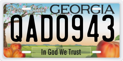 GA license plate QAD0943