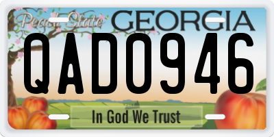 GA license plate QAD0946