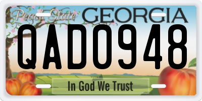 GA license plate QAD0948