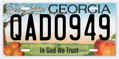 GA license plate QAD0949